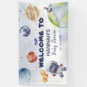 Astronaut Outer Space Boy Baby shower Welkom Spandoek (Verticaal)
