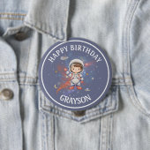 Astronaut Outer Space Boy Birthday Ronde Button 4,0 Cm (In situ)