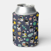 Astronaut Outer Space Cartoon Blikjeskoeler (Blikje Voorkant)