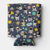 Astronaut Outer Space Cartoon Blikjeskoeler (Voorkant)