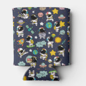 Astronaut Outer Space Cartoon Blikjeskoeler (Achterkant)