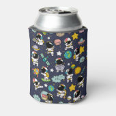 Astronaut Outer Space Cartoon Blikjeskoeler (Blikje Achterkant)