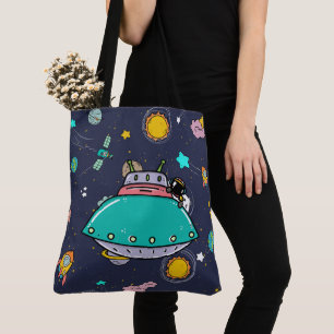 Astronaut Outer Space Cartoon Draagtas