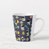 Astronaut Outer Space Cartoon Latte Mok (Rechts)