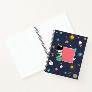 Astronaut Outer Space Cartoon Notitieboek