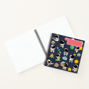 Astronaut Outer Space Cartoon Notitieboek