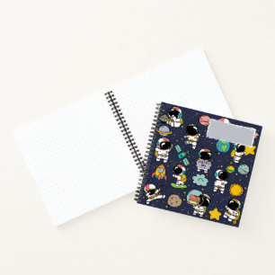 Astronaut Outer Space Cartoon Notitieboek