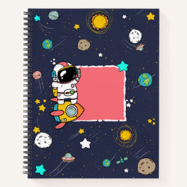 Astronaut Outer Space Cartoon Notitieboek
