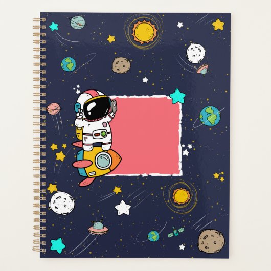 Astronaut Outer Space Cartoon Planner (Voorkant)