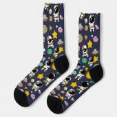 Astronaut Outer Space Cartoon Sokken (Links)
