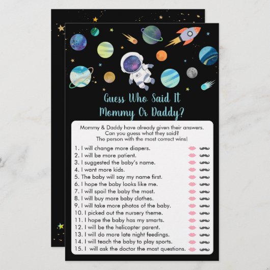 Astronaut Outer Space Raad, die zei dat het speeld (Voorkant / Achterkant)