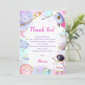 Astronaut Outer Space Verjaardag Dank je kaart (Staand voorkant)