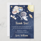 Astronaut Outer Space Verjaardag Dank je kaart (Voorkant)