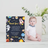 Astronaut Outer Space Verjaardag Dank je kaart (Staand voorkant)