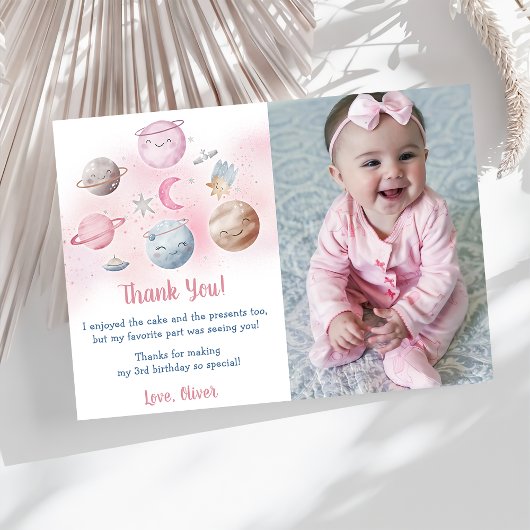 Astronaut Outer Space Verjaardag Dank je kaart