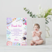 Astronaut Outer Space Verjaardag Dank je kaart (Staand voorkant)