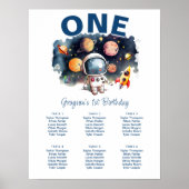 Astronaut Outer Space Verjaardag Zitkaarten Teken Poster (Voorkant)