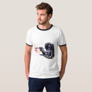 Astronaut Paint in Space Sticker T-shirt