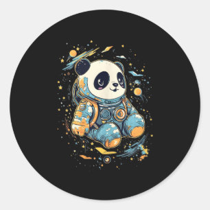 Astronaut Panda Outer Space Panda Beer Kawaii Ronde Sticker