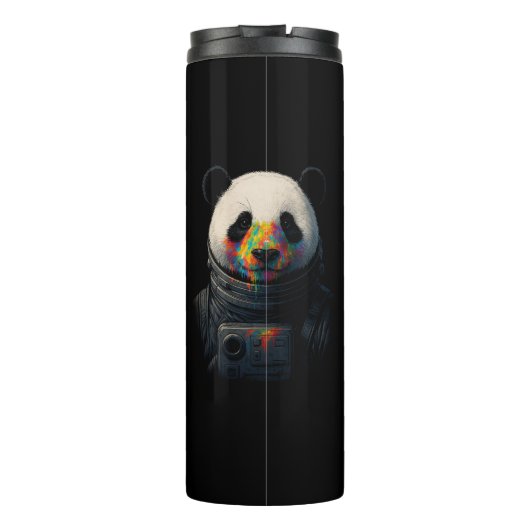 Astronaut Panda with Neon Paint Splash  Thermosbeker (Achterkant)