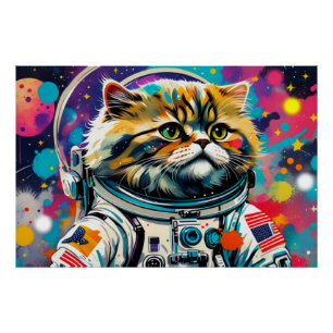 ASTRONAUT PERSIAN CAT PERFECT POSTER