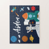 Astronaut Personalized Jigzaag Puzzle Legpuzzel (Verticaal)