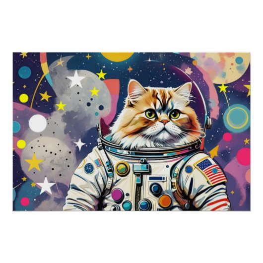 ASTRONAUT PERZISCHE KAT 3 PERFECT POSTER (Voorkant)