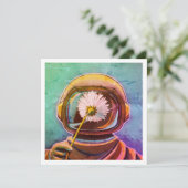 Astronaut Picking Daisies - Mini Print (Staand voorkant)