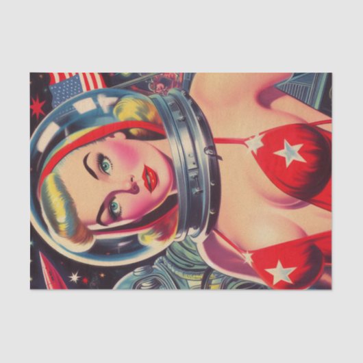  astronaut Pin-up Tissuepapier (Voorkant)