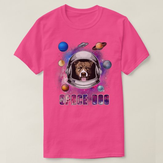 Astronaut Pit Bull Dog In Space Galay Funny Dog Lo T-shirt (Design voorkant)