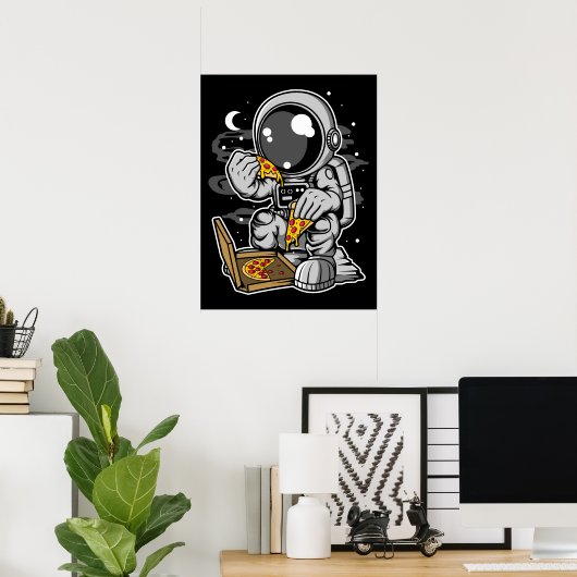 Astronaut Pizza Poster (Thuiskantoor)
