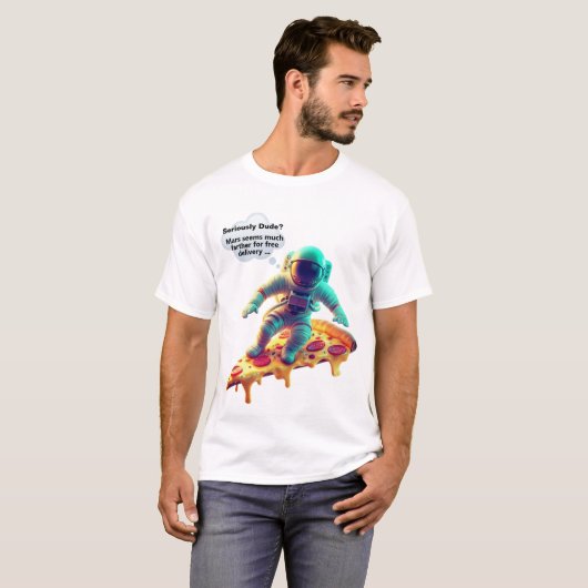 Astronaut Pizza Slice Tshirt - Funny NASA Tee (Devant entier)
