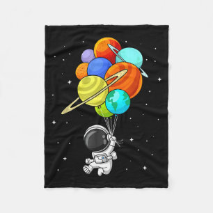 Astronaut Planeet Ballonnen Zonnestelsel Ruimte Ki Fleece Deken