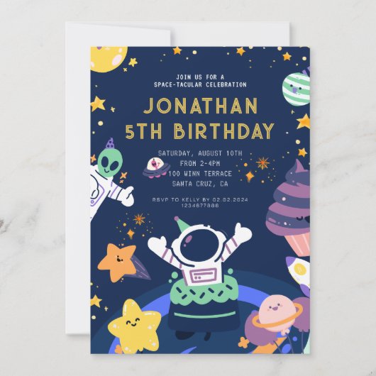 Astronaut Planeten Ruimte-tacular Verjaardag Kaart (Voorkant)