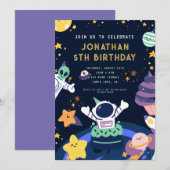 Astronaut Planeten Space Boy Verjaardag Kaart (Voorkant / Achterkant)