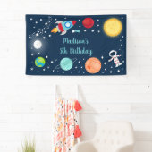 Astronaut planeten voor ruimtevaartraketten Birthd Spandoek (Insitu)
