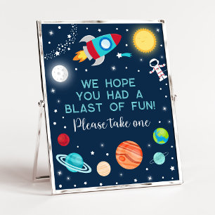 Astronaut Planets Buitenspace Birthday Favor Sign Poster