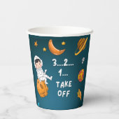 Astronaut Planets Space Blue Galaxy Birthday Papieren Bekers (Achterkant)