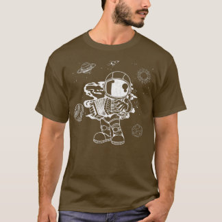 Astronaut Playing Accordion Funny Accordions Playe T-shirt