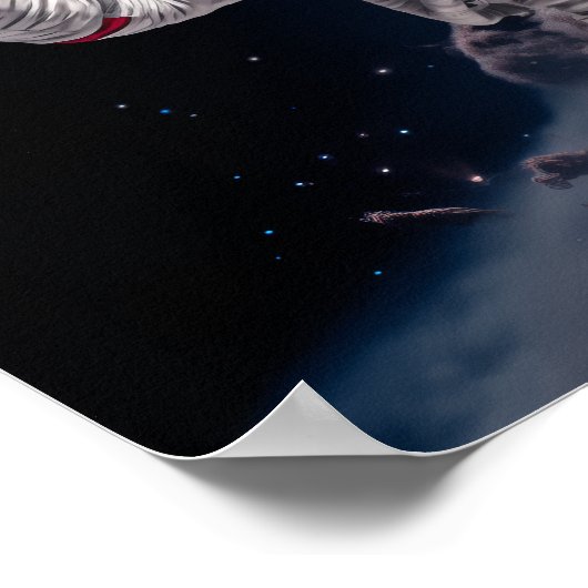 Astronaut ponsen - Graffiti stijl ruimte Poster (Hoek)