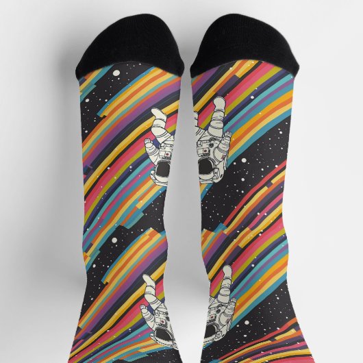 Astronaut Rainbow Sokken - Space Explorer Design (Top)