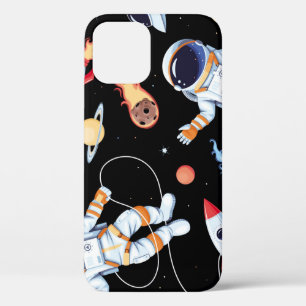 Astronaut raket: ruimte naadloos patroon iPhone 12 hoesje