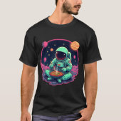 Astronaut Ramen Noodle – Fun Space Graphic T-shirt (Voorkant)