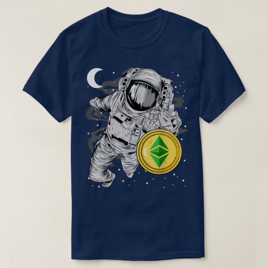 Astronaut Reaching Ethereum Classic ETH Coin to th T-shirt (Design voorkant)