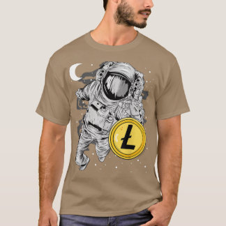 Astronaut Reaching LiteCoin LTC Coin To The Moon C T-shirt