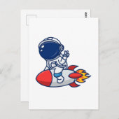 Astronaut Ride A Rocket Briefkaart (Voorkant / Achterkant)