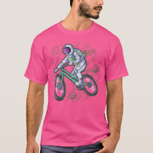 Astronaut rides bike in space plance singverse MTB T-shirt