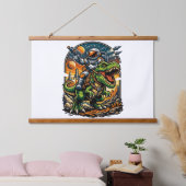Astronaut Riding a T-Rex – Epic Space Dinosaur Hangend Wandkleed (Slaapkamer)