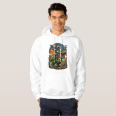 Astronaut Riding a T-Rex – Epic Space Dinosaur Hoodie (Voorkant volledig)
