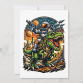 Astronaut Riding a T-Rex – Epic Space Dinosaur Kaart (Voorkant)